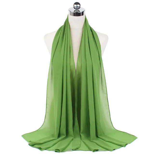 Women Muslim Chiffon Hijab Shawls Scarf Modal Cotton Jersey Hijabs Plain Soft For Woman Muslim Voile Head Wraps 70*180cm Islamic - Lena & Miles Exquisite Boutique LLC.