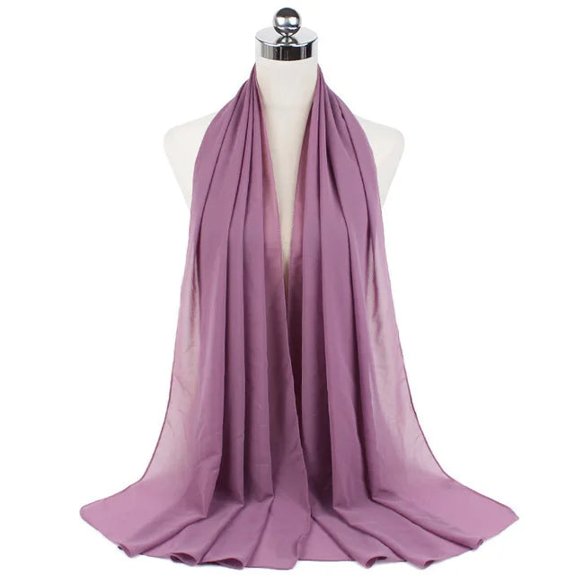 Women Muslim Chiffon Hijab Shawls Scarf Modal Cotton Jersey Hijabs Plain Soft For Woman Muslim Voile Head Wraps 70*180cm Islamic - Lena & Miles Exquisite Boutique LLC.