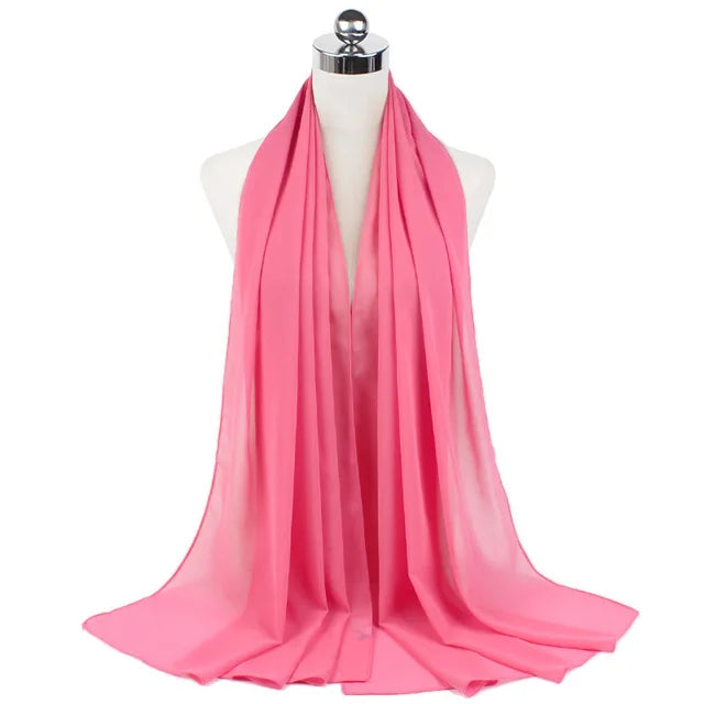 Women Muslim Chiffon Hijab Shawls Scarf Modal Cotton Jersey Hijabs Plain Soft For Woman Muslim Voile Head Wraps 70*180cm Islamic - Lena & Miles Exquisite Boutique LLC.