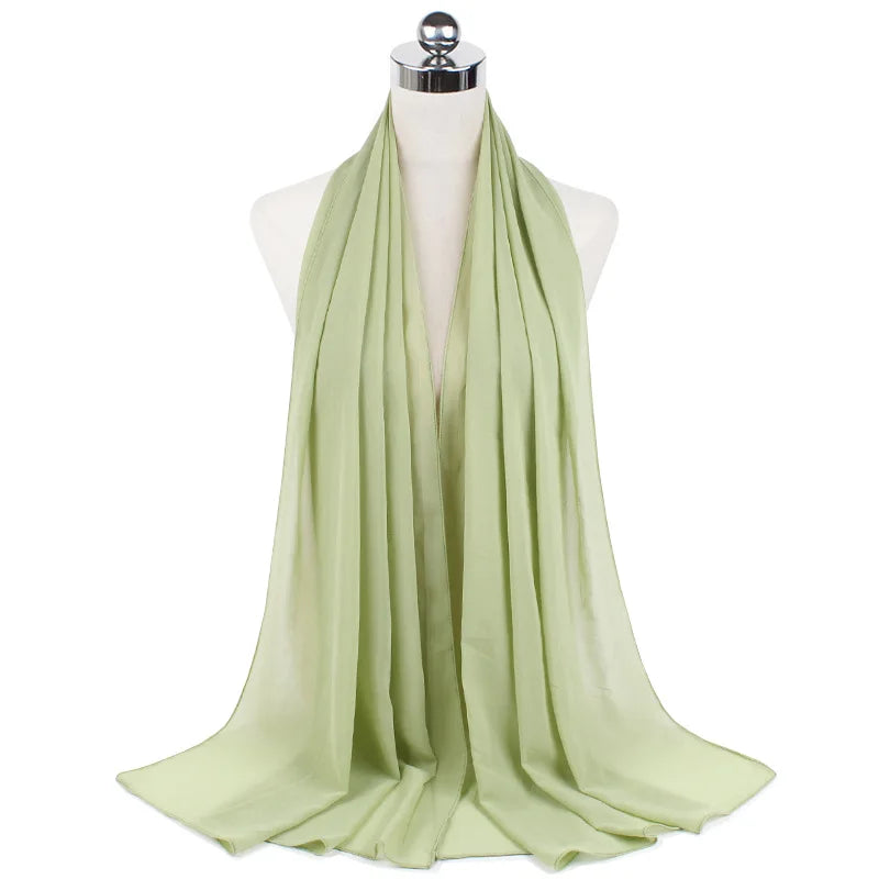 Women Muslim Chiffon Hijab Shawls Scarf Modal Cotton Jersey Hijabs Plain Soft For Woman Muslim Voile Head Wraps 70*180cm Islamic - Lena & Miles Exquisite Boutique LLC.