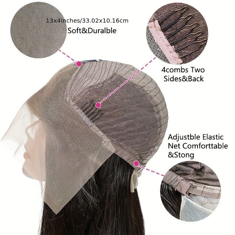 13x4 Straight HD Transparent Lace Front Wigs Human Hair 150% Density Glueless Brazilian Virgin Human Hair Lace Frontal Wigs For Women Pre Plucked With Baby Hair Natural Hairline 28 30 32 34 Inches Straight Lace Frontal Wigs N - Lena & Miles Exquisite Boutique LLC.