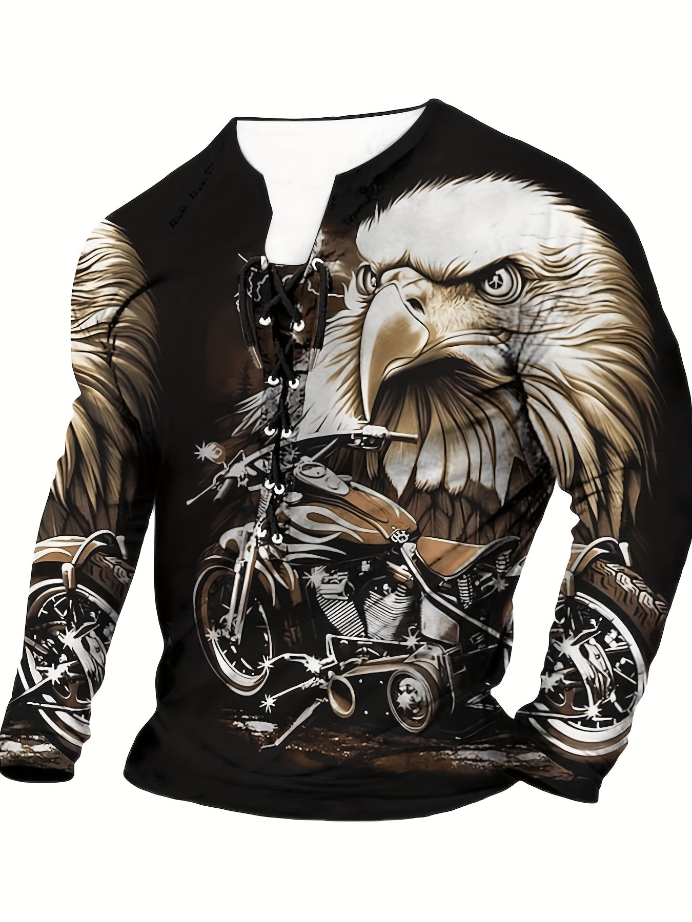 3D Eagle Pattern Print, Men&