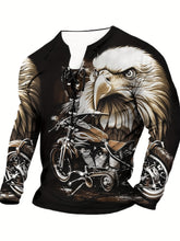 3D Eagle Pattern Print, Men&