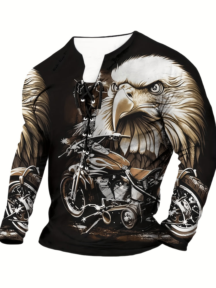 3D Eagle Pattern Print, Men&
