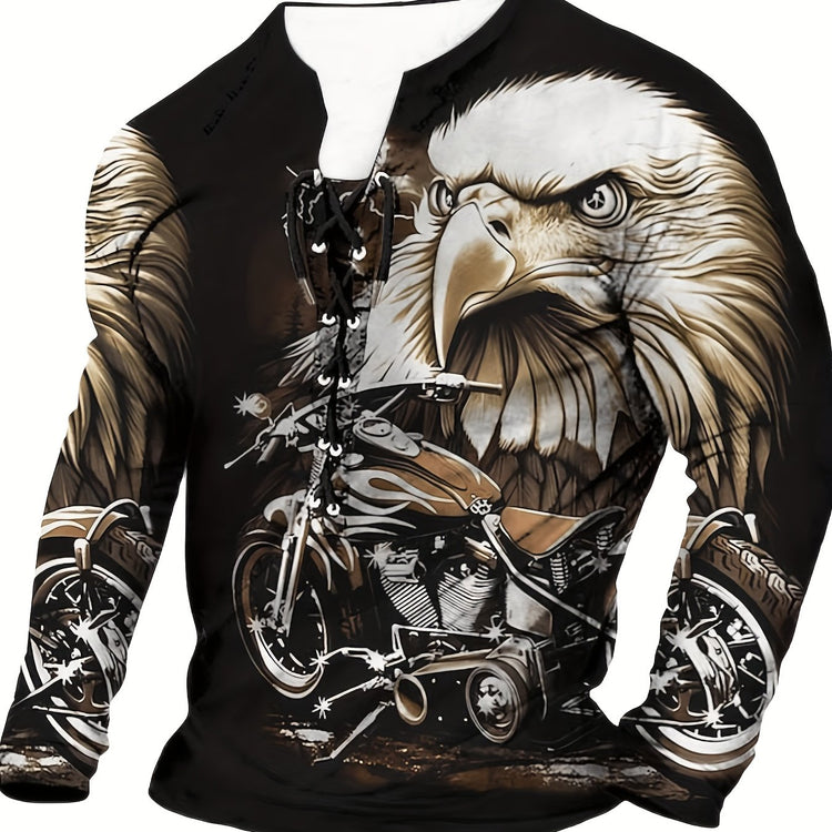 3D Eagle Pattern Print, Men&