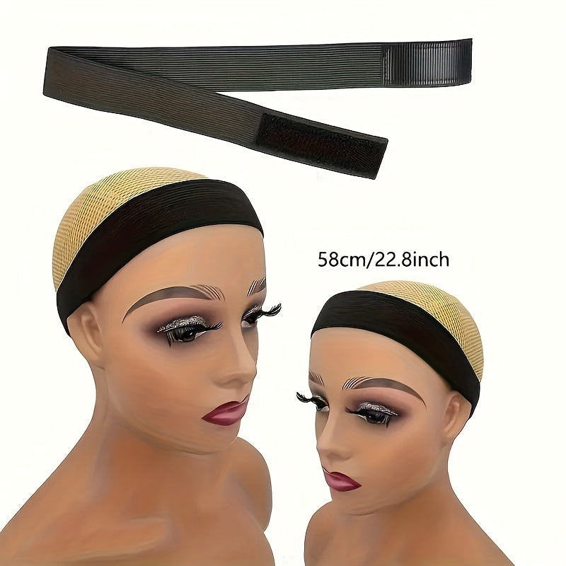 1pc Elastic Bands for Wigs Edges Lace Melting Band for Lace Wigs Thick Laying Adjustable Bands Edge Wrap to Lay Edges Lace Frontal Melt Band for Wigs, Edge Laying Band for Women - Lena & Miles Exquisite Boutique LLC.
