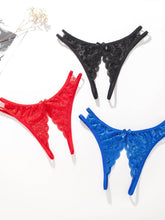 1/6 pcs Exquisite Floral Lace Mesh Thongs - Hollow Out Open Crotch Design, Breathable, Comfortable, Sexy Women&