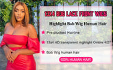 220% 16Inch Highlight Ombre Bob Wigs 13X6 Straight Hd Lace Frontal Glueless Front Short Bob Wig Colored Human Hair Ready to Wear - Lena & Miles Exquisite Boutique LLC.